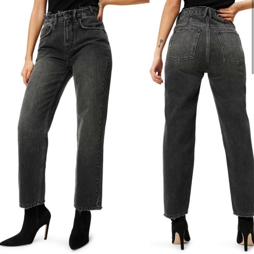 Good American Black Straight Leg Jeans